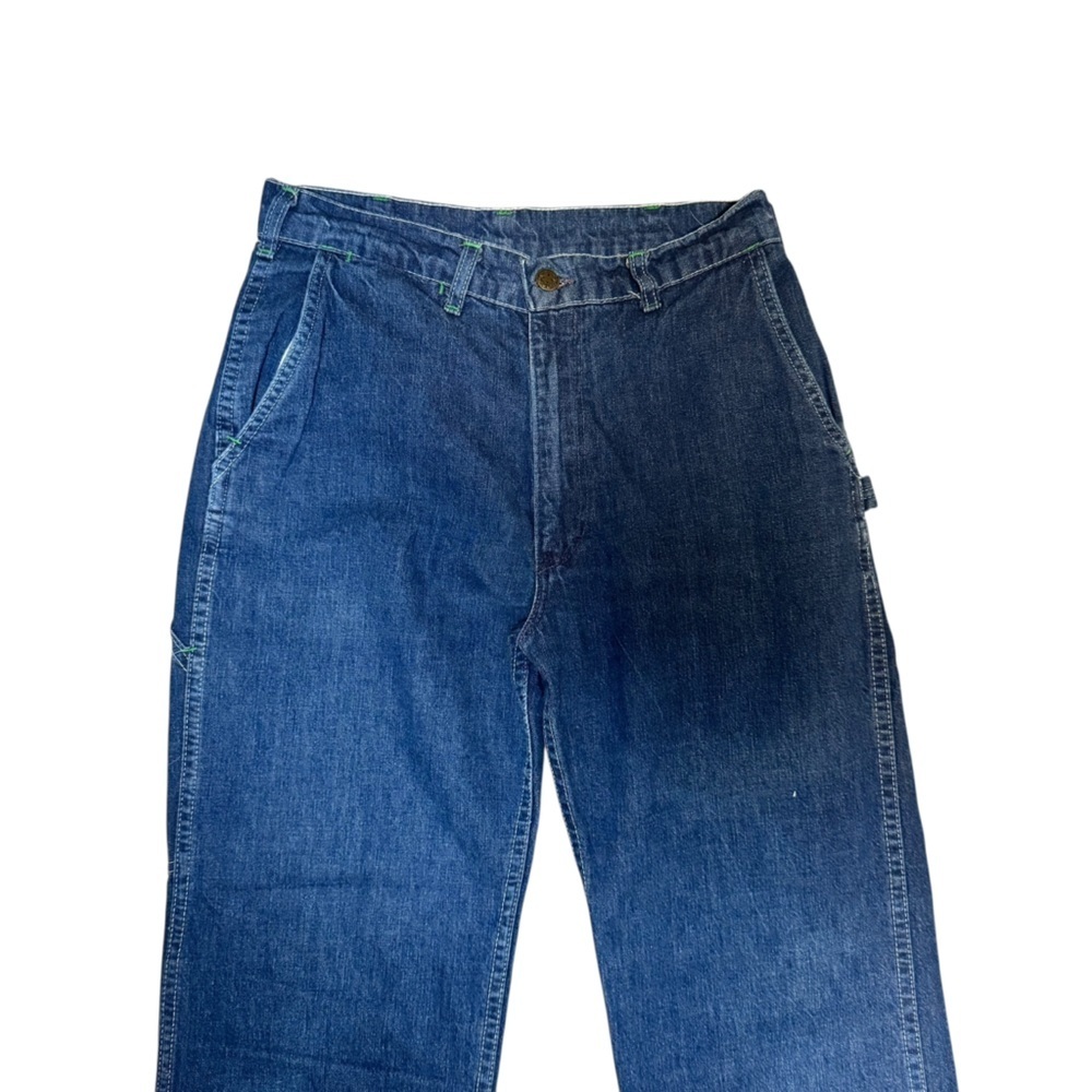 Vtg 70s Men's Carpenter Jeans - Blue Denim OshKosh Painter Pants - Picture 5 of 6